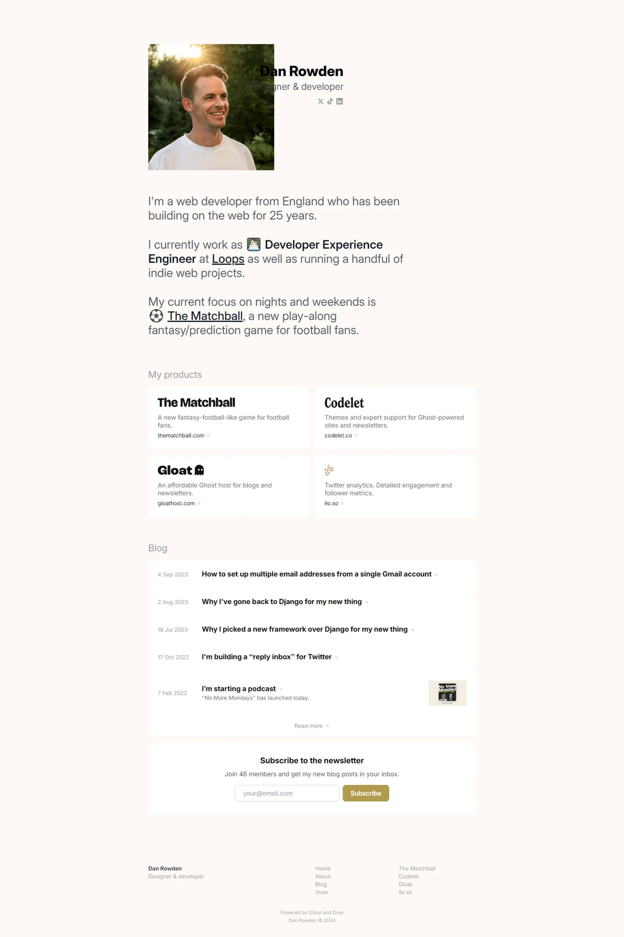 🚀 New Drop Ghost Theme - Stylish Portfolio Blog Template!