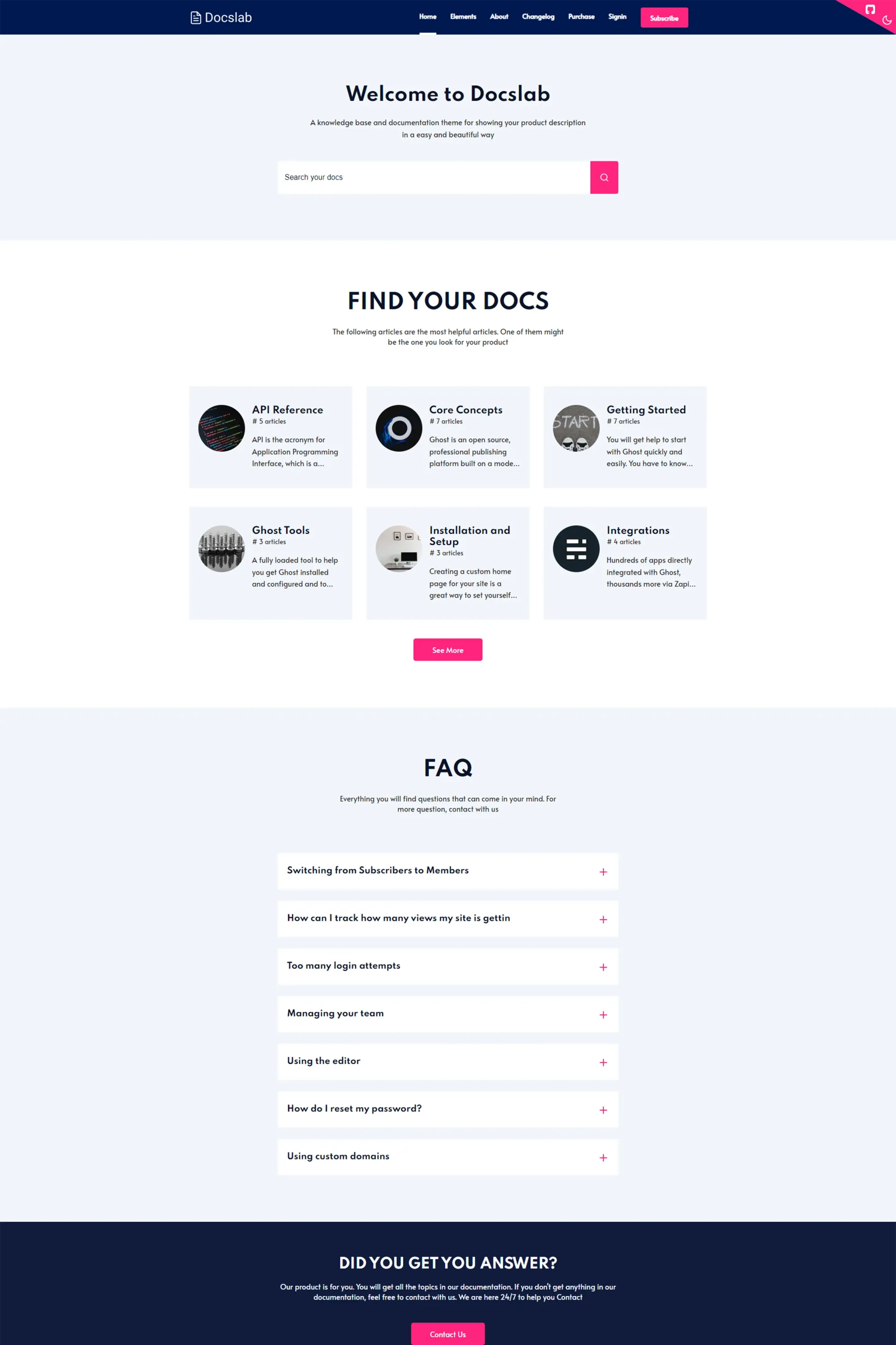 📚 Docslab - Premium Ghost Theme for Documentation & Guides