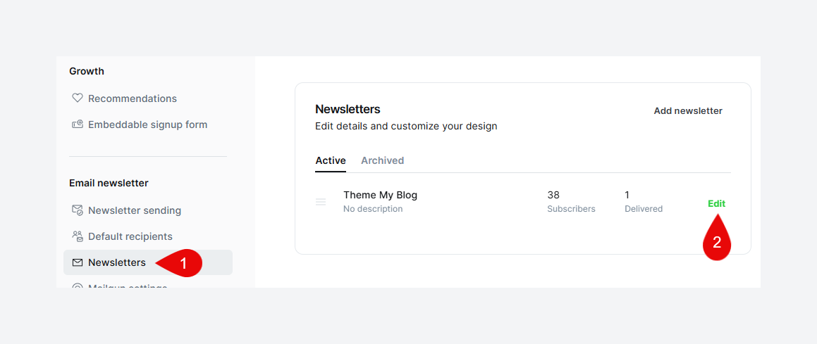 Edit Newsletters Design in Ghost