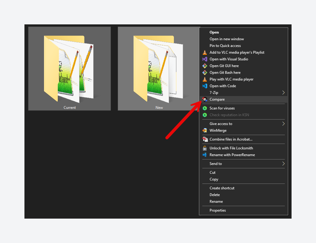 Beyond Compare option in Windows context menu