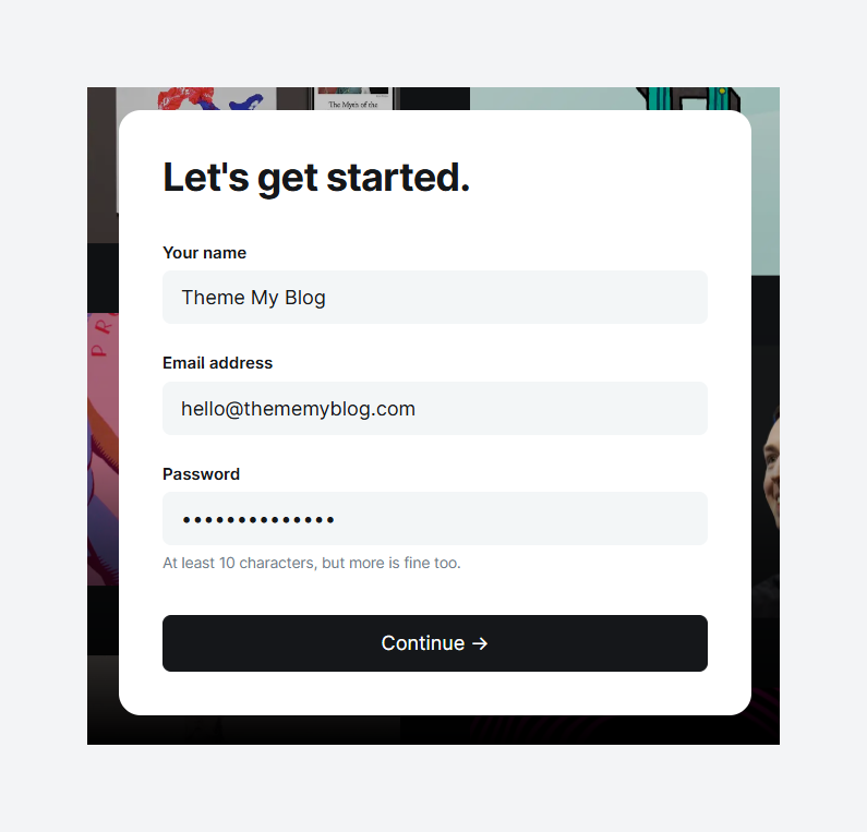 Create an account on Ghost(Pro)