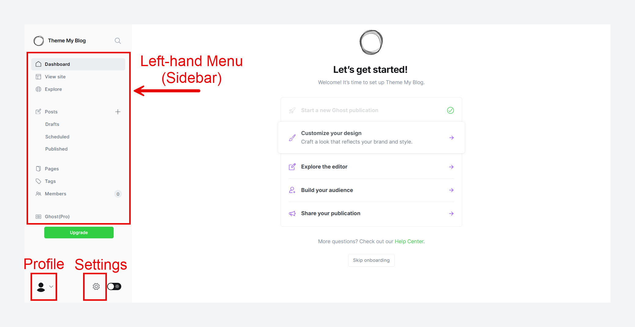 Ghost's Admin Dashboard