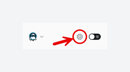 Settings icon in Ghost Admin Dashboard