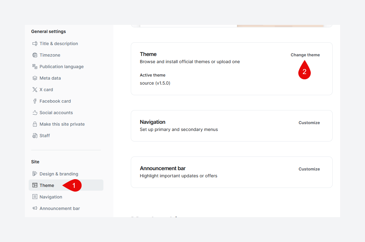 Theme settings in Ghost Admin
