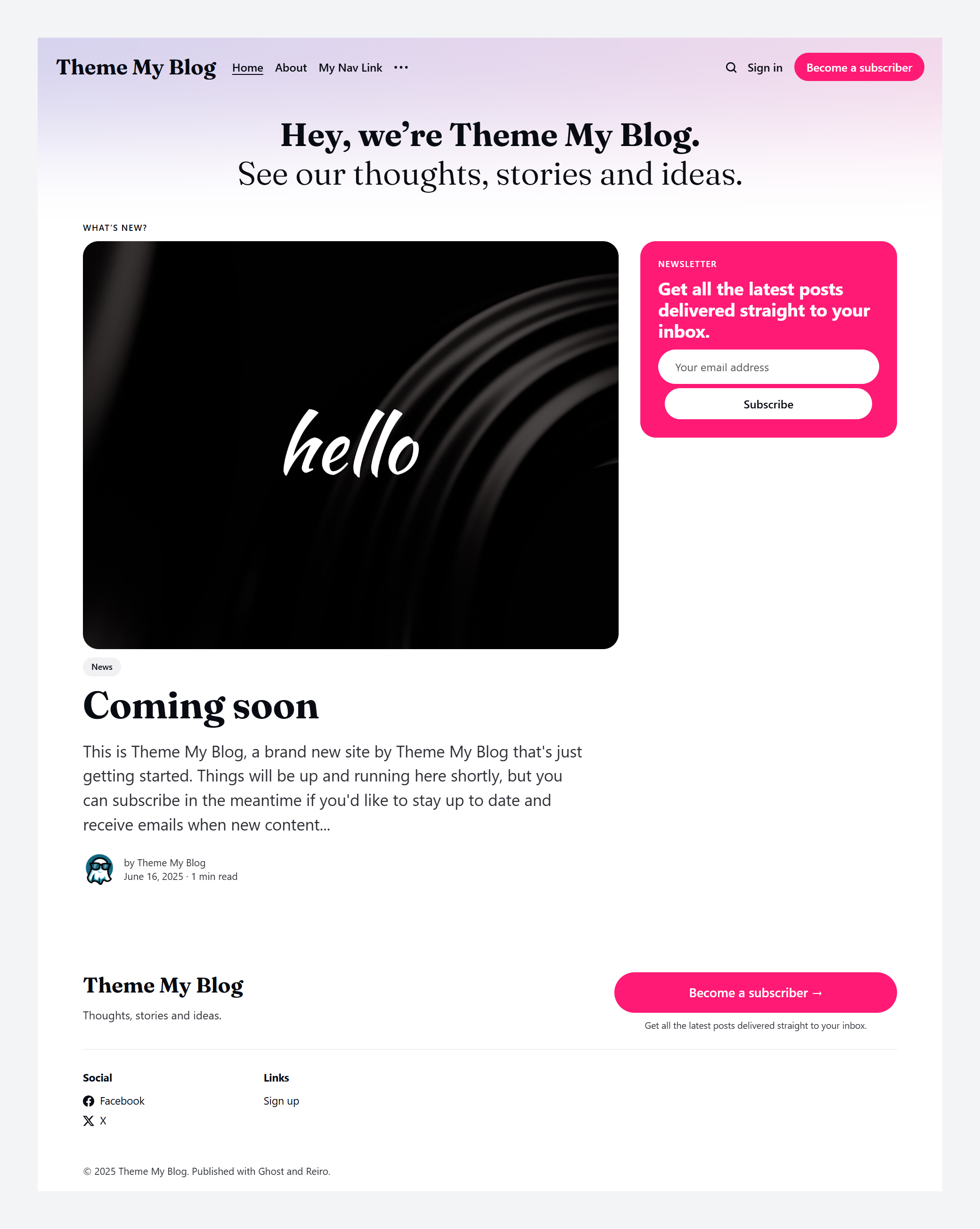 New Ghost theme activated