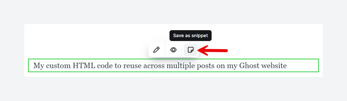 Save a snippet in Ghost