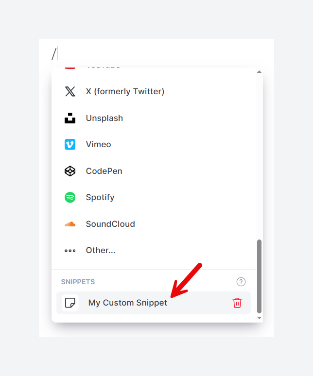 Reuse your saved snippet
