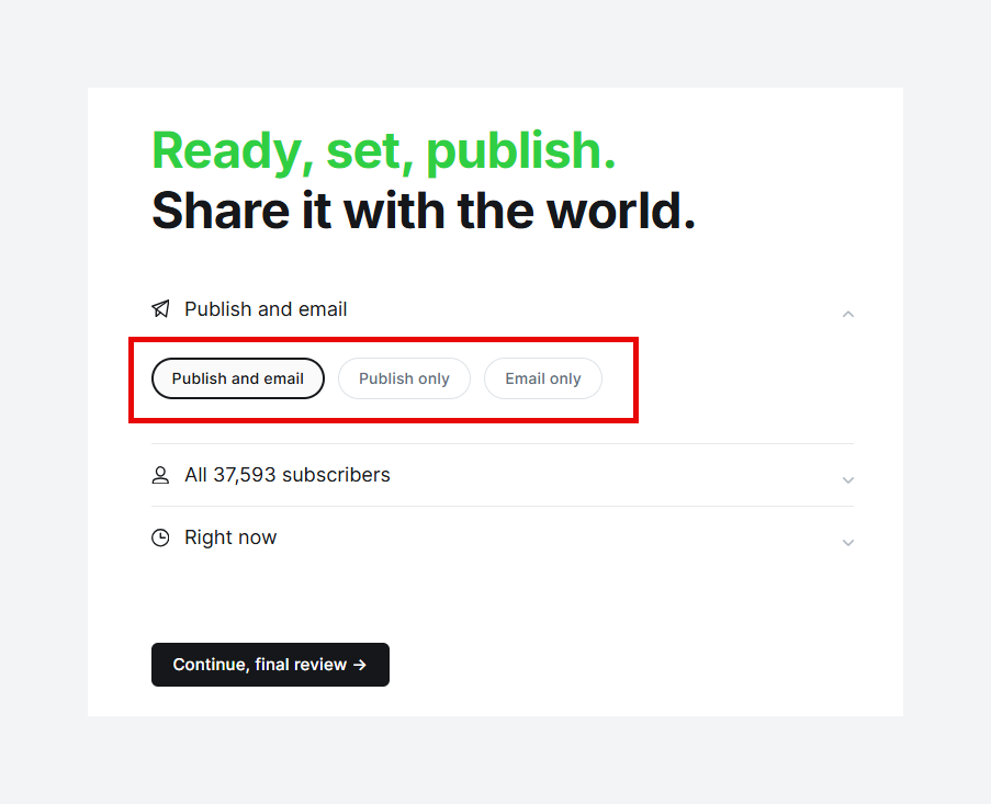 Send a post as email newsletter in Ghost