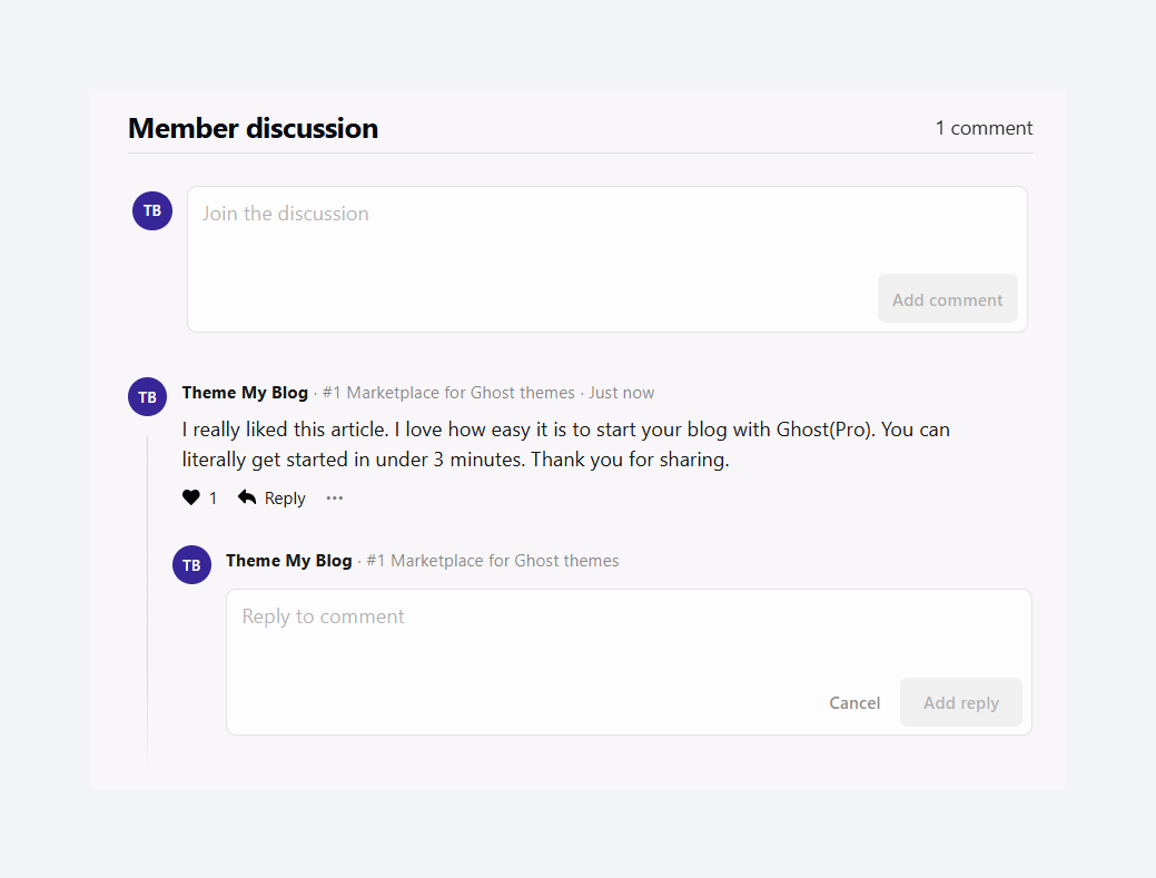 Ghost Native comments in action