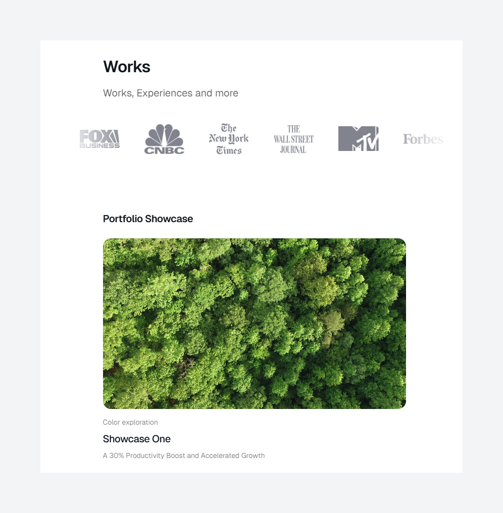 Portfolio template to showcase your Works