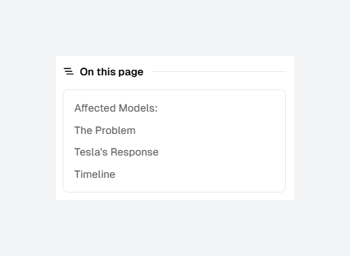 Table of Contents in Feed
