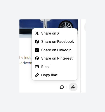 Post sharing options