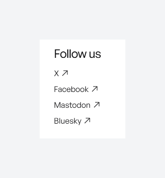Social Media Links in Footer