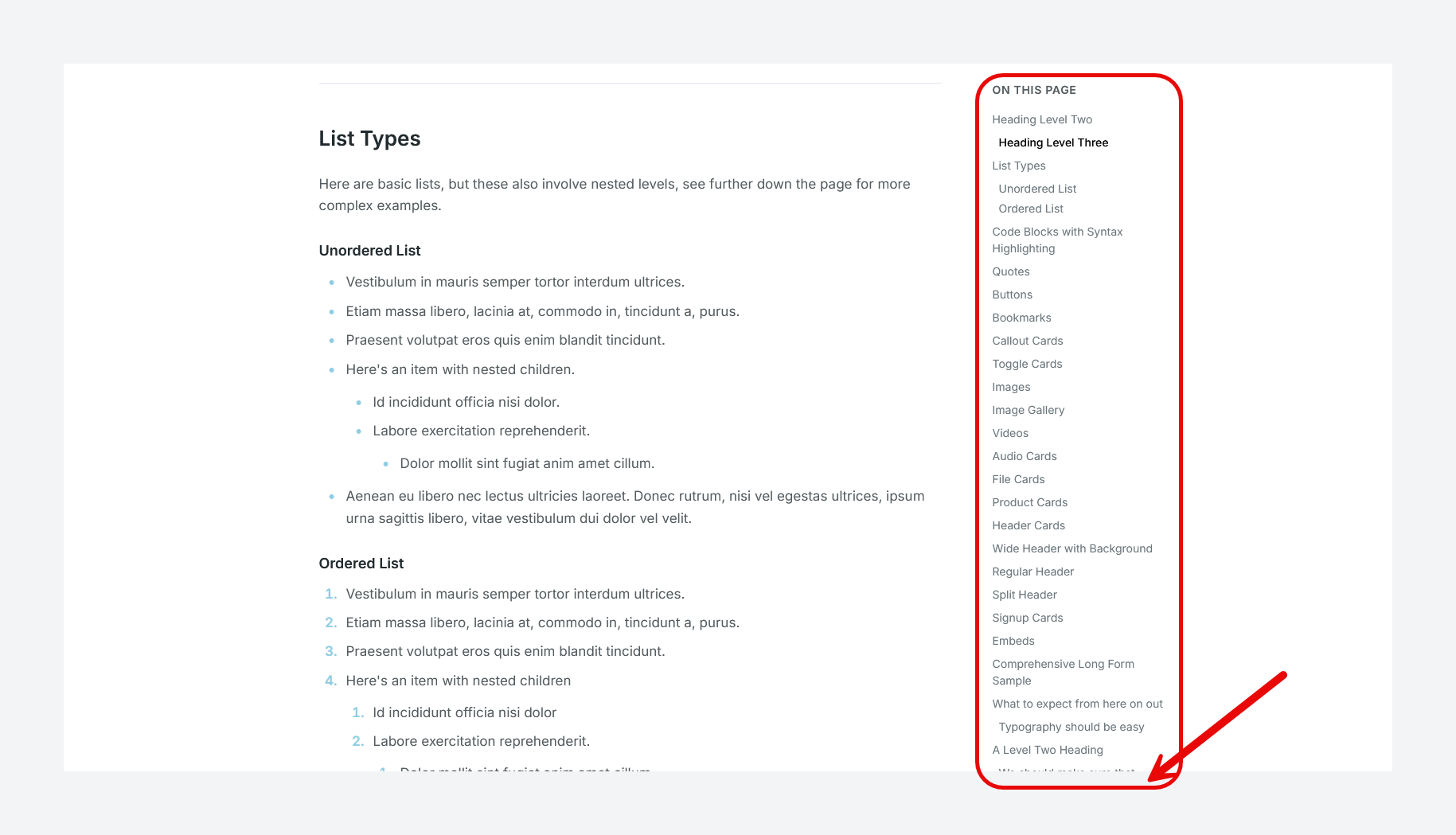 TOC is useless for longer content