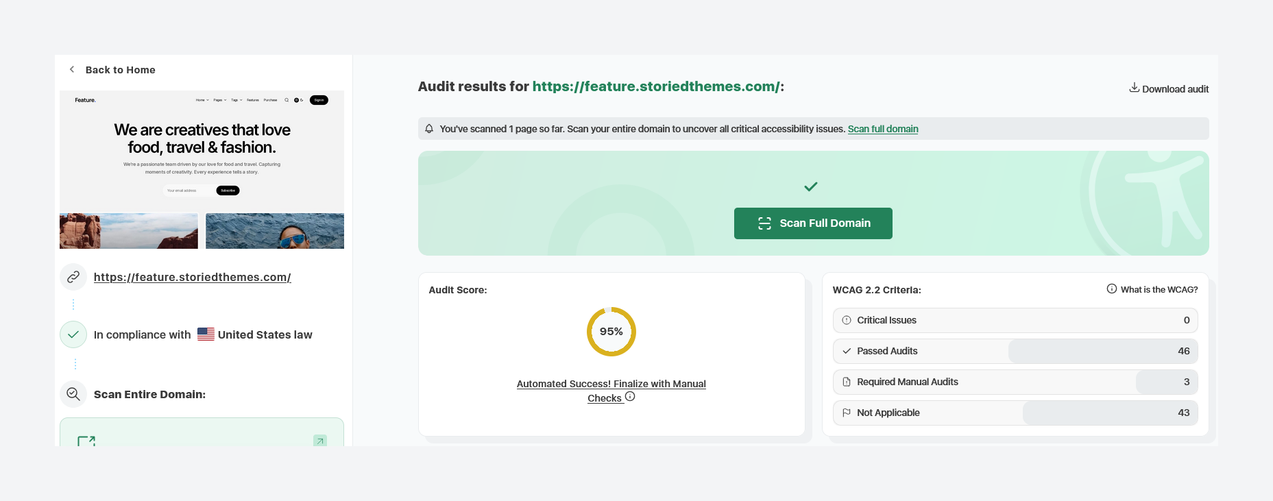 Feature is ADA/WCAG Compliant