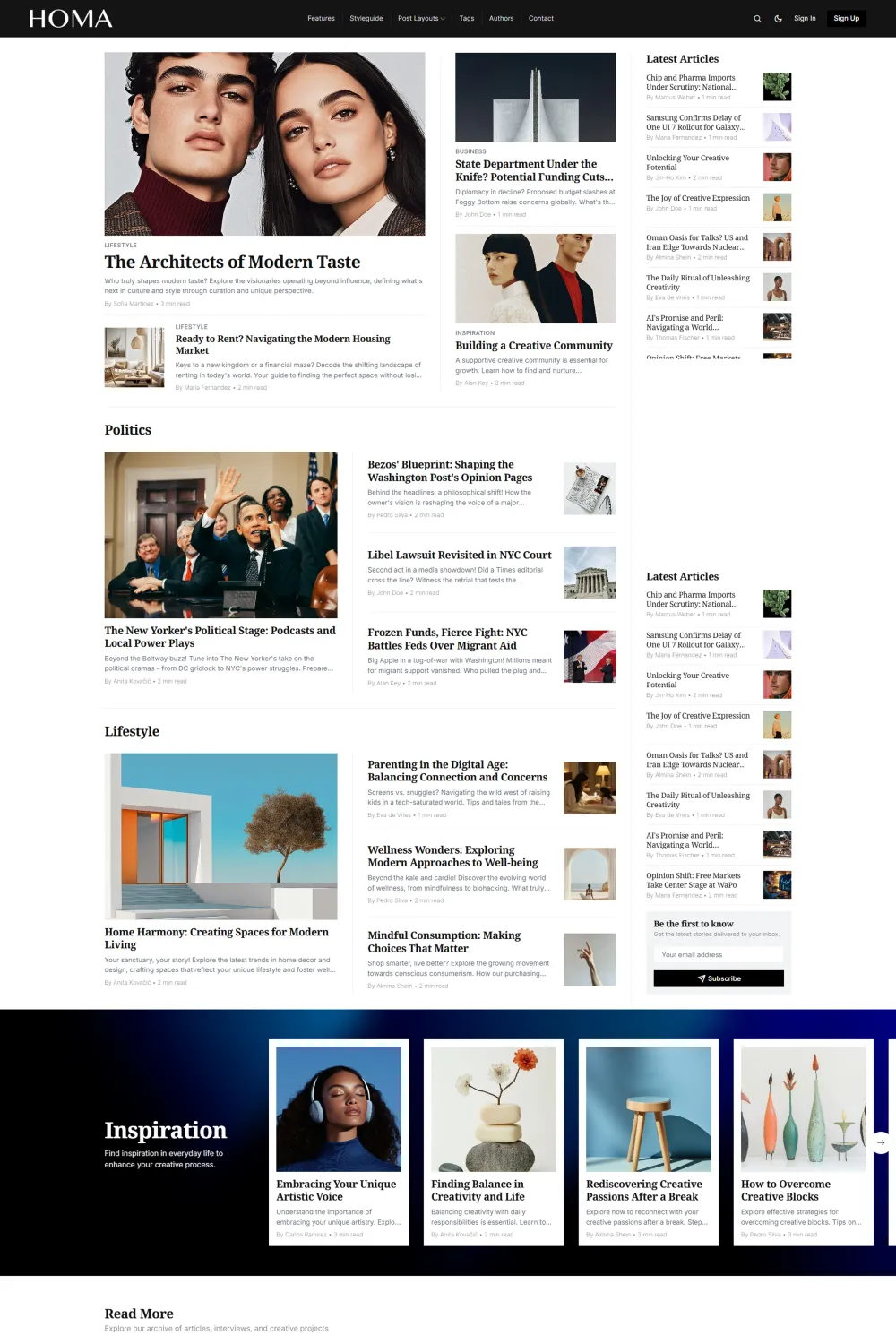 Home Ghost theme for News by Luxe Themes