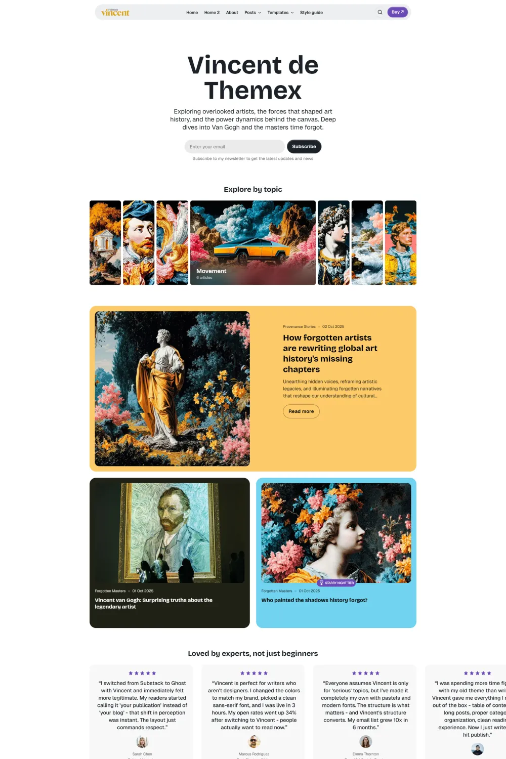 Vincent Ghost Theme for Architecture Museum History and Magazines