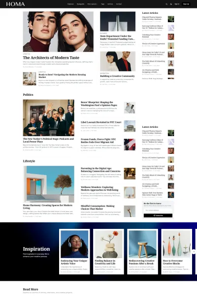 Home Ghost theme for News by Luxe Themes