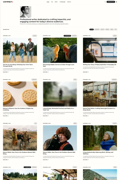 Compact Ghost theme for Magazines